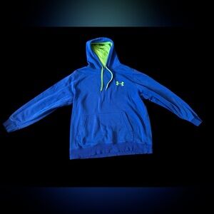 Under Armour Men's Blue Hoodie with Green Details